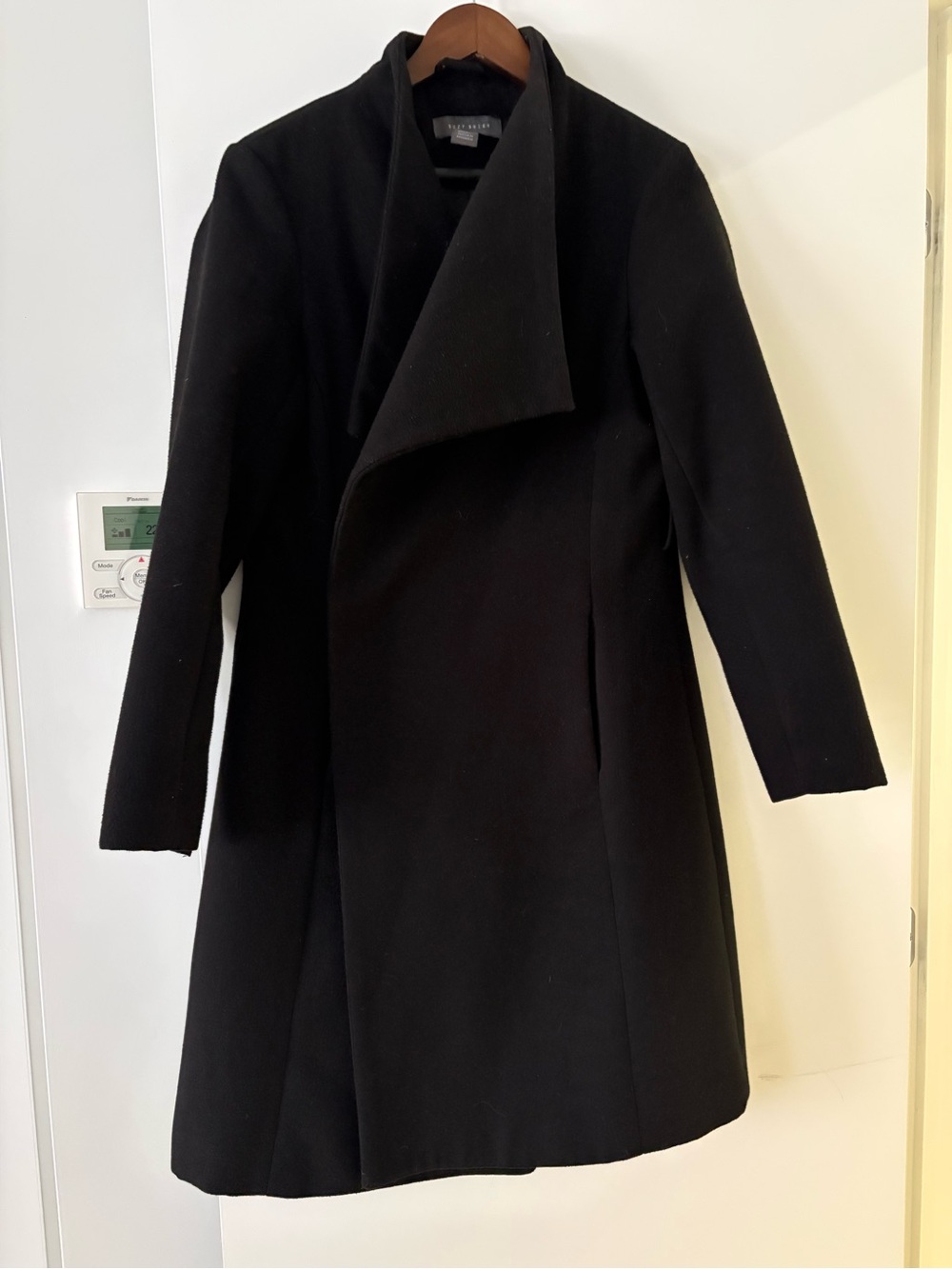 Suzy Shier Black Asymmetrical Trench Coat